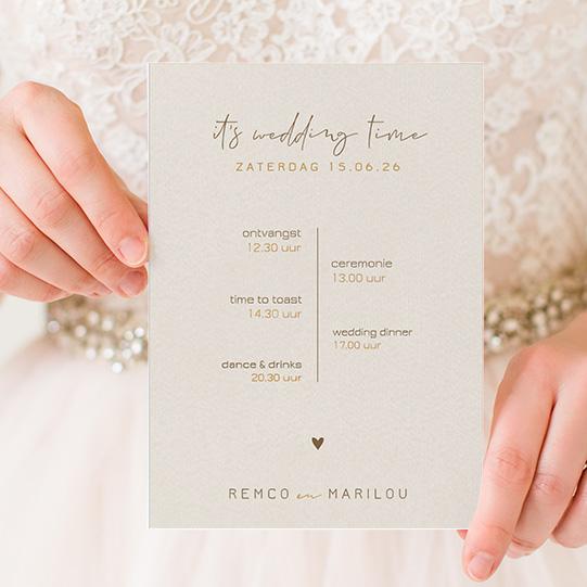 menukaart bruiloft zelf maken basic