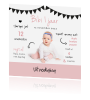 Nieuw Uitnodiging eerste verjaardag van Blijkaartje | Hoera 1 jaar! AD-24