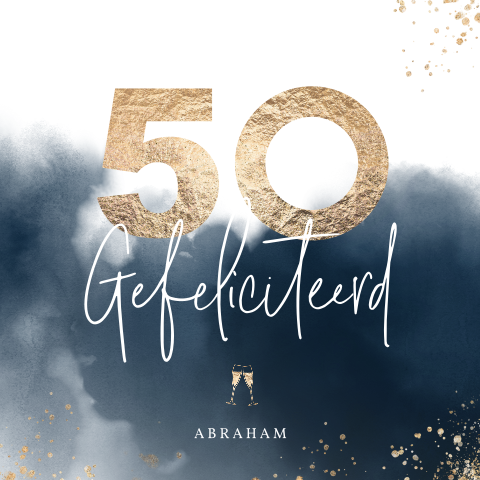 Verjaardagskaart Abraham 50 jaar goud