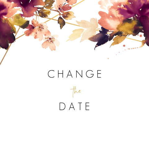 Change the date kaart met stijlvolle bloemen