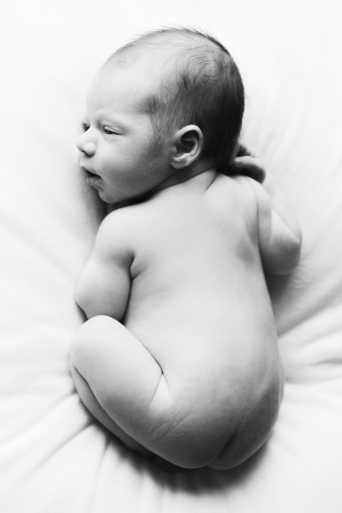 Fotokaart babyfoto in zwart wit