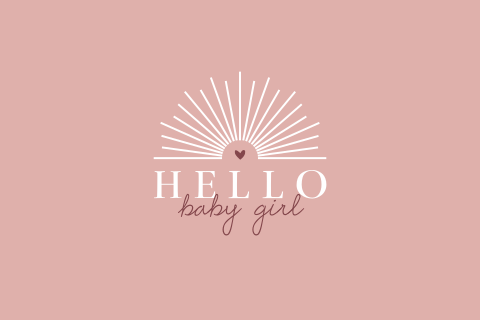 "Hello baby girl" felicitatiekaart met zonnestralen