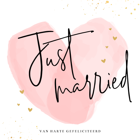 Just married felicitatie getrouwd kaart