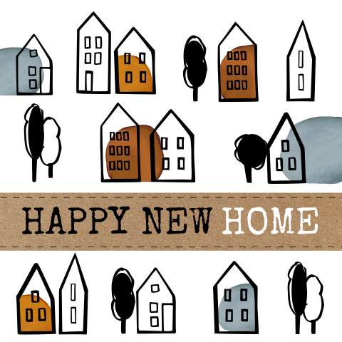 Happy new home felicitatiekaart verhuizen of samenwonen