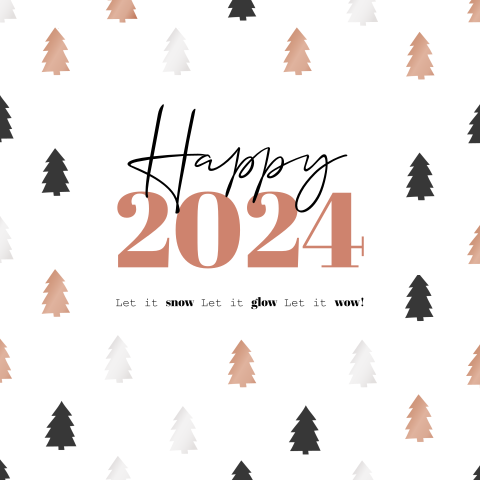 Happy 2022 wenskaart met kerstboompjes