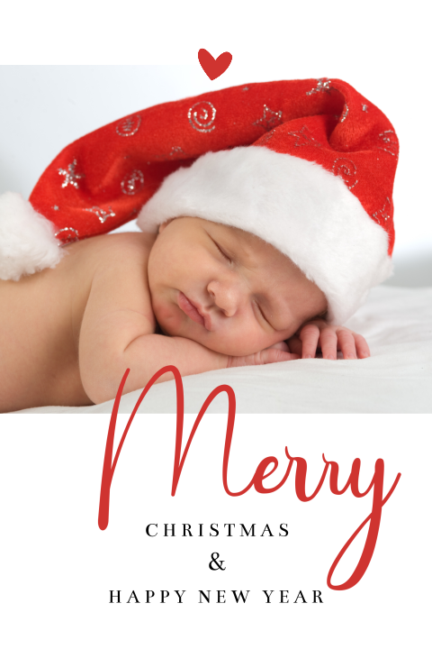 Foto kerstkaart Baby's Eerste Kerst