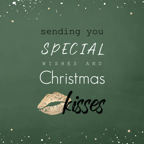 Sending you special wishes and Christmas kisses kerstkaart