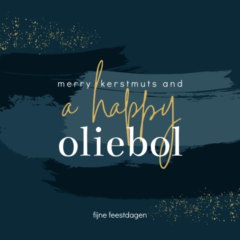 Merry kerstmuts and a happy oliebol kerstkaart