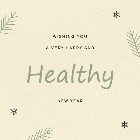 Healthy New Year zakelijke kerstkaart corona duurzaam papier
