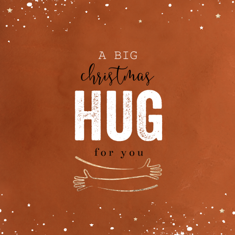 Zakelijke kerstkaart met "A big hug"