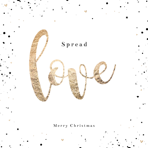 Zakelijke kerstkaart met de tekst Spread Love