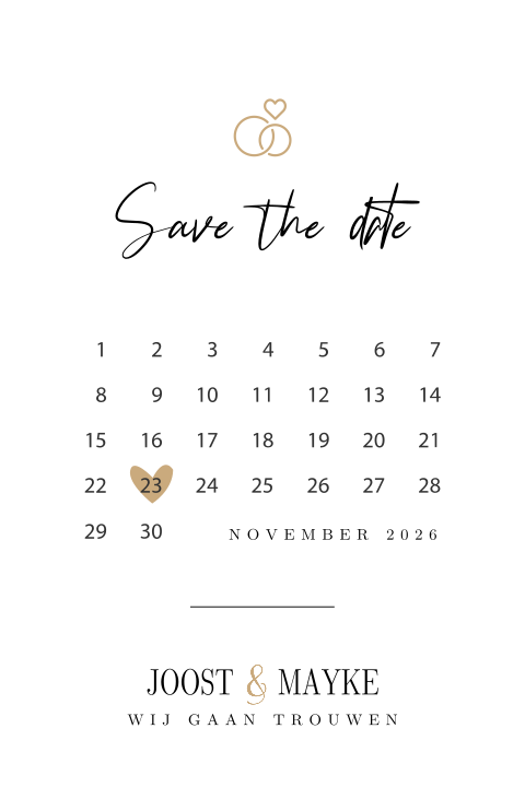 Save the Date kaart Celebration Symbols met kalender en symbolen