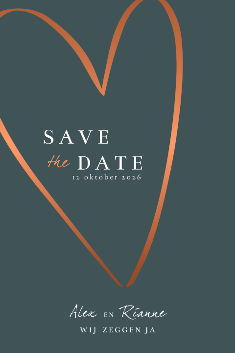Save the Date kaart One Love One Heart