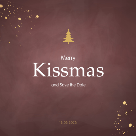Meryy Kissmass Save the Date kerstkaart met trendy kleuren