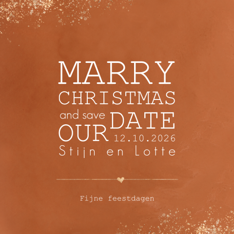 Hippe Marry Christmas Save the Date kerstkaart