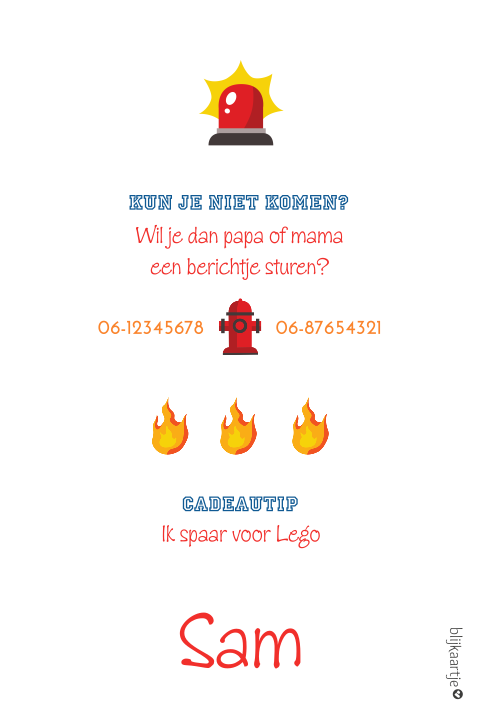 Brandweer Uitnodiging Verjaardag Met Eigen Foto