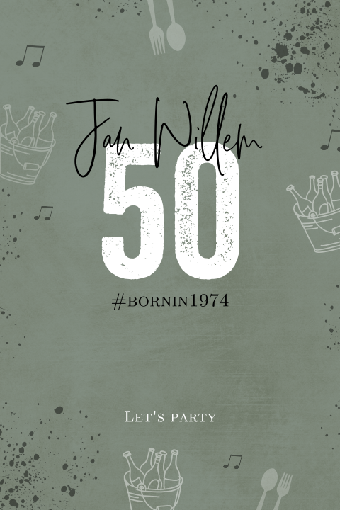 Stoere uitnodiging verjaardag 50 jaar