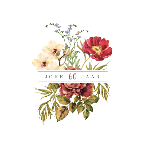 Bloemen uitnodiging voor verjaardag 60 jaar