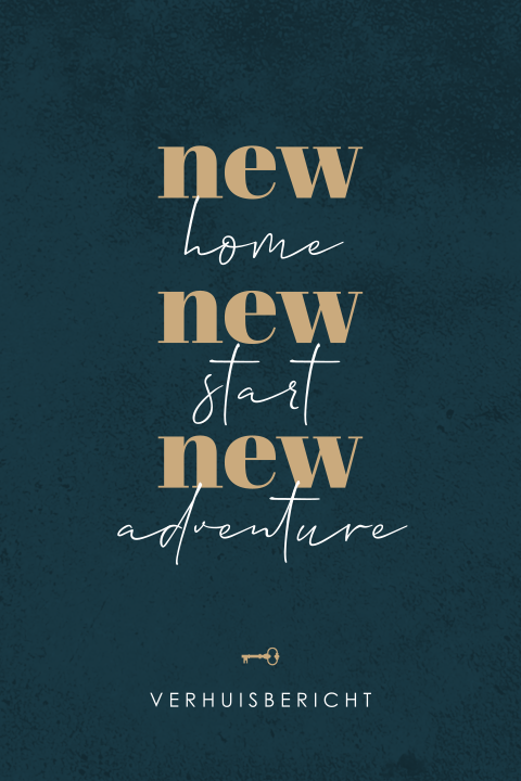 Basic verhuiskaart New home, new start, new adventure