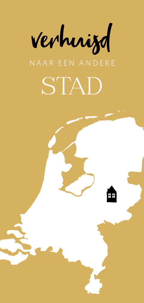 Verhuiskaart met landkaart van Nederland