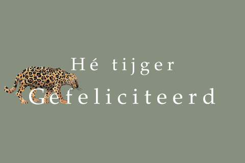 Stoere felicitatiekaart voor een jarige tijger