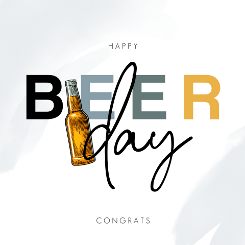 Happy Beerday verjaardagskaart man bier