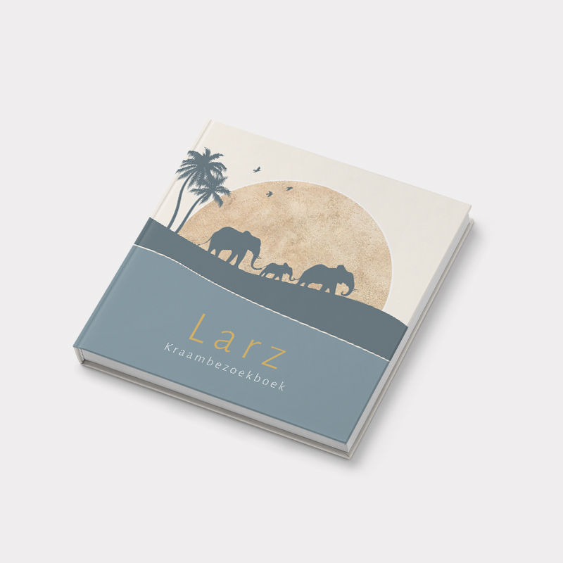 Kraambezoekboek voor een jongen met olifantjes