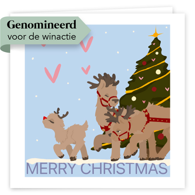 Kerstkaart goed doel Voedselbank Raalte met kring van mensen