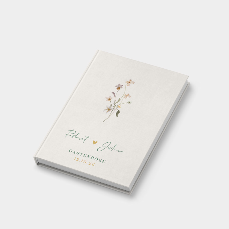 Gastenboek bruiloft met bloemen