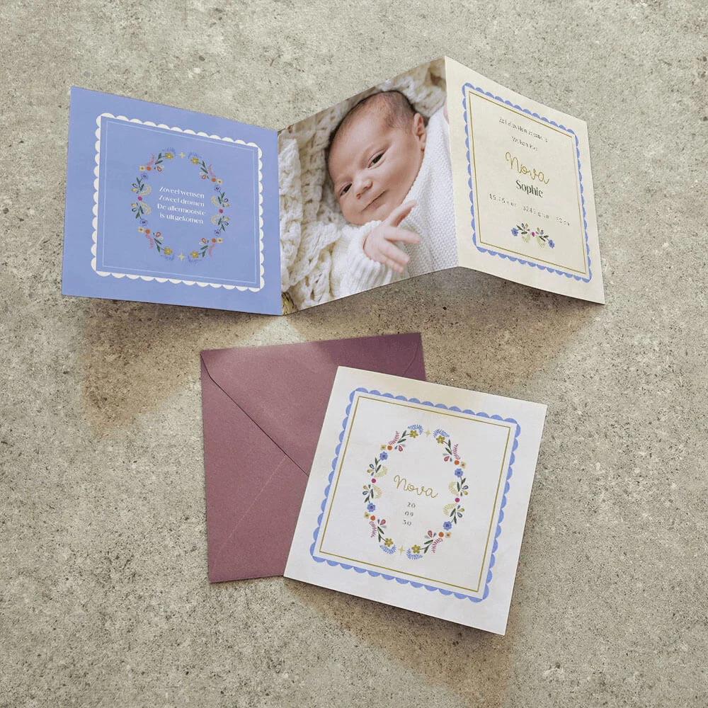 bijzondere geboortekaartjes zigzag