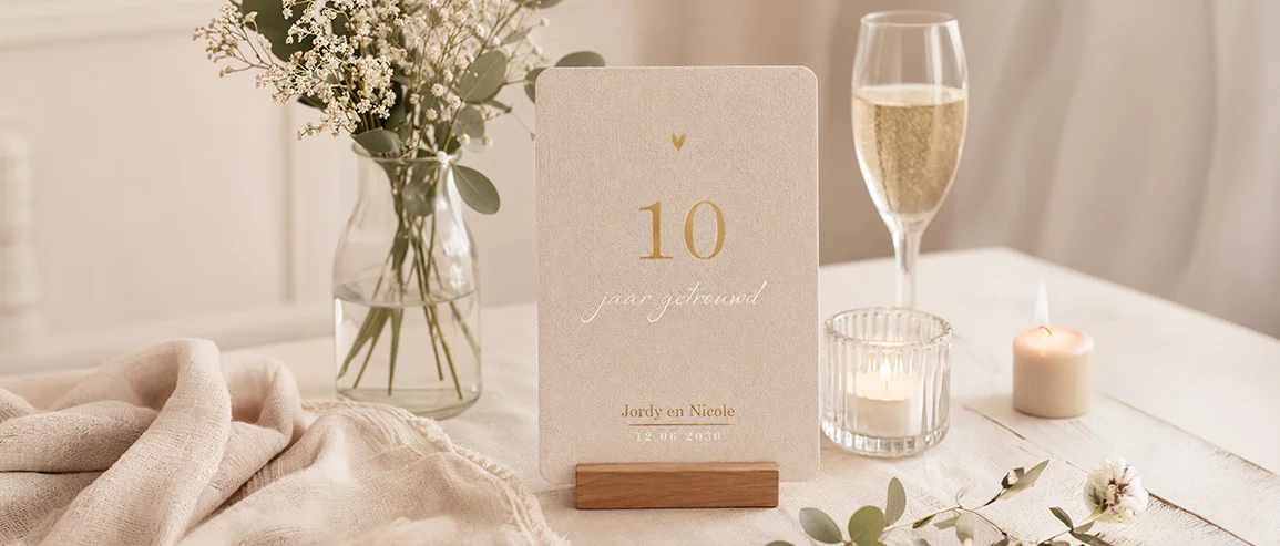 Jubileum 10 jaar getrouwd uitnodiging
