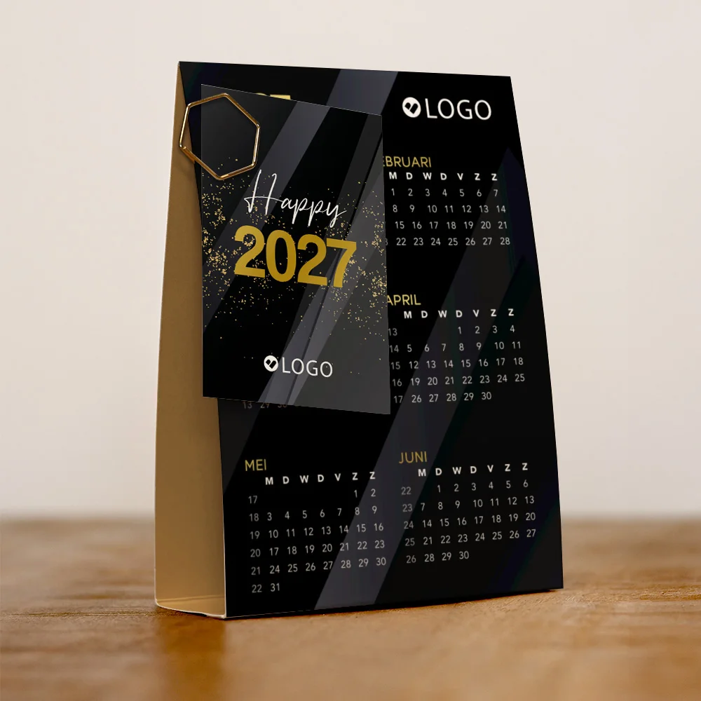 zakelijke kerstkaart kalender tentvorm