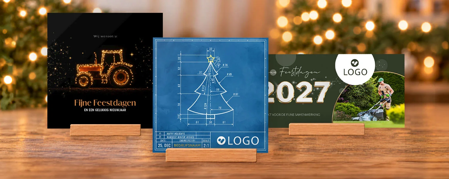 2027 jaartal op zakelijke kerstkaart