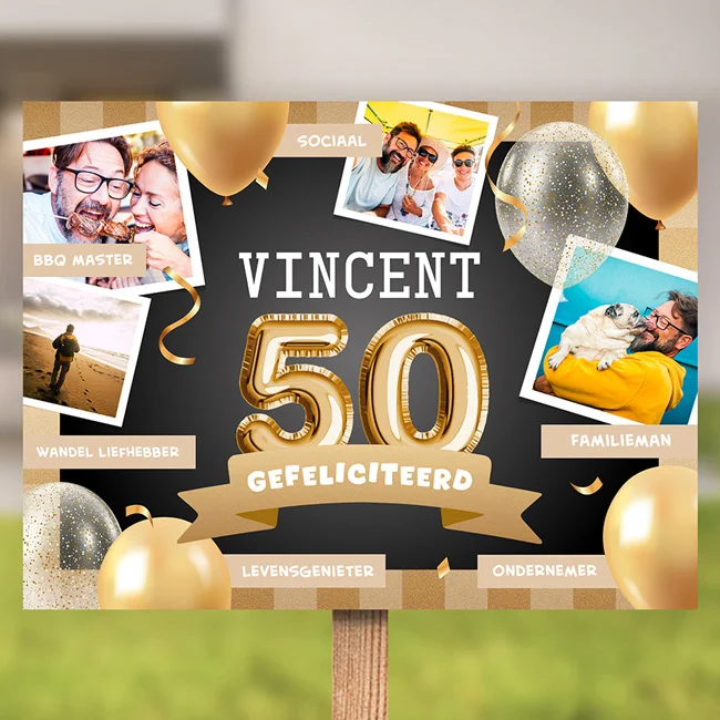 tekst 50 jaar bord liggend