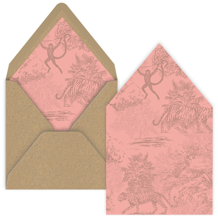 Enveloppen inlay pink jungle