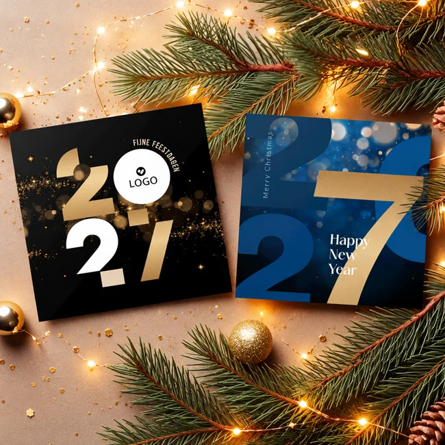 zakelijke kerstkaarten met jaartal
