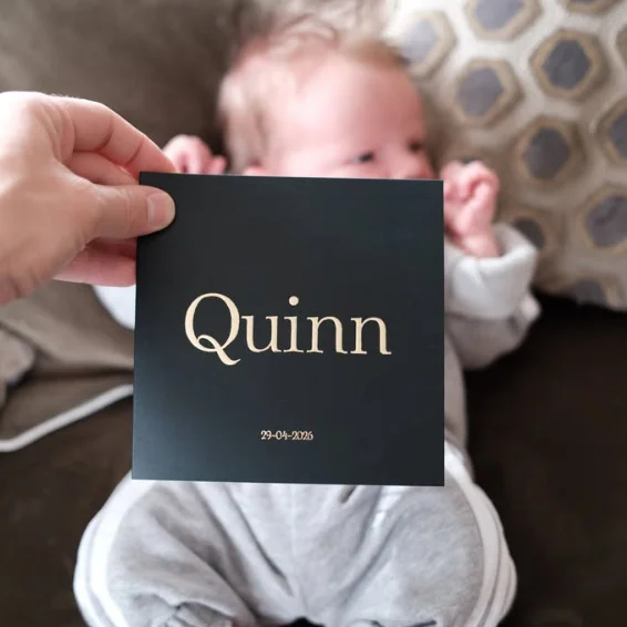 Geboortekaartje Maaike v Houten Quinn