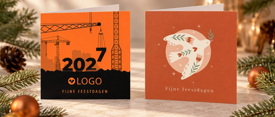 Oranje kerstkaarten voor bedrijven en particulieren