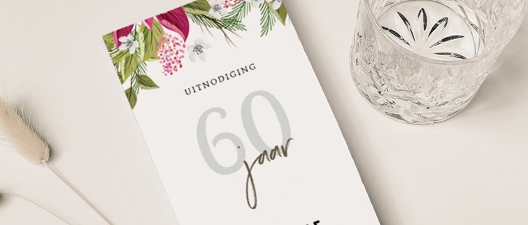 Uitnodiging verjaardag 60 of 65 jaar