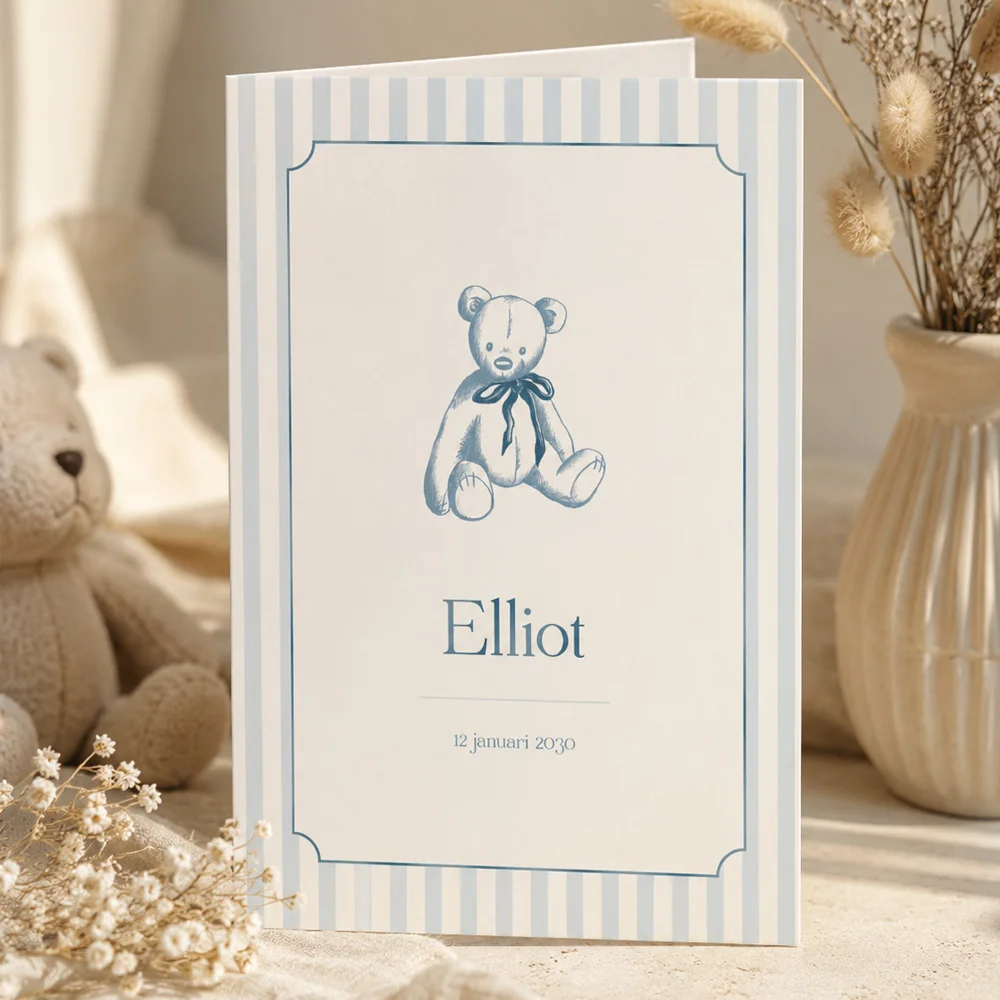 geboortekaartje top 5 bestseller klassiek met streepjes elliot