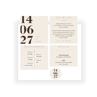 Pocketfold Trouwkaarten - Stijlvolle Uitnodiging voor Jullie