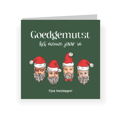 Eigen gezicht in kerstmuts grappige foto kerstkaart, image size:400x400