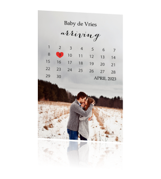 Uitgelezene Aankondiging zwangerschap met foto en kalender WR-32